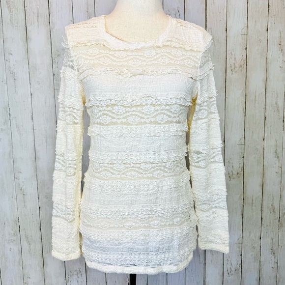 H&M Tops - H&M | Cream Lace Long Sleeve Top